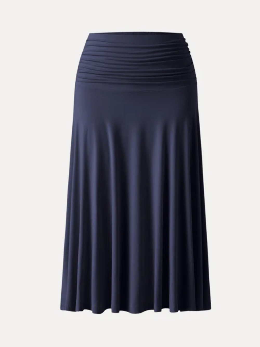 Flowy Side Ruched A-line Midi Skirt